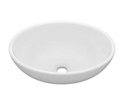 Basin Sink Countertop Cloakroom Ceramic Bowl Bathroom White 400mm - 6