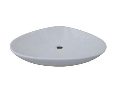 Basin Sink Countertop Cloakroom Ceramic Bowl Bathroom White 490mm