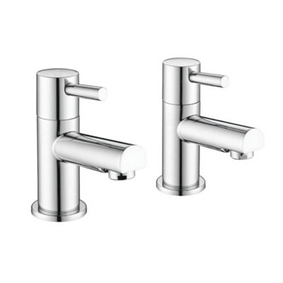 Basin Tap Chrome Finish Pillar Hot And Cold Taps