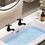 Basin Taps Pair Bathroom Sink Taps Mixers Victorian Traditional Matte Black Cross Lever