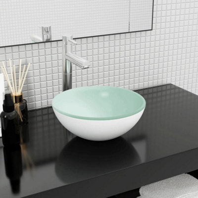 Basin Tempered Glass 30x12 cm White