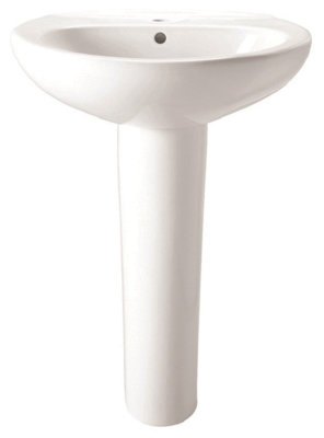 Basin to Go 1 Tap Hole Basin and Full Pedestal - Complete Pack