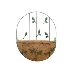 Basket Planter with Trellis- Leaf Design- Wall Mounted