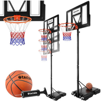 Basketball Hoop - adjustable hoop height 230 - 305 cm, freestanding with backboard - black