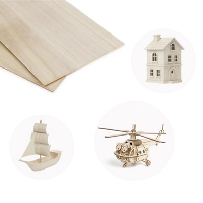 Basswood Sheets for DIY & Crafts 300x300mm 6 Sheets