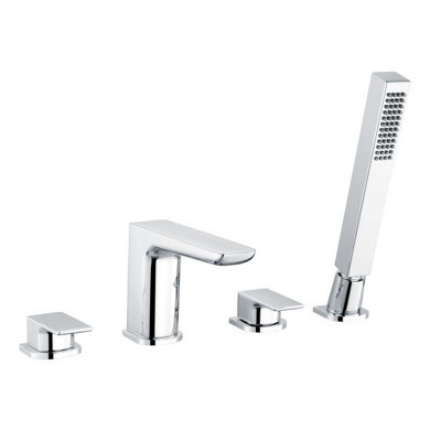 Bath Filler Hot/Cold Taps with Shower Handset Chrome