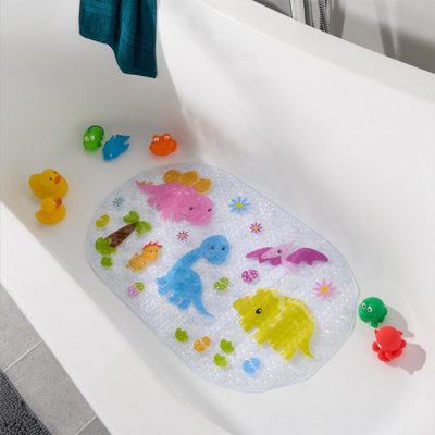 Bath Mat Non Slip Kids Dinosaur PVC Strong Suction Rubber Shower Bathtub Mat