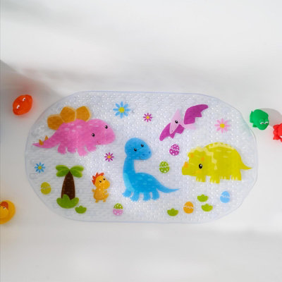 Bath Mat Non Slip Kids Dinosaur PVC Strong Suction Rubber Shower Bathtub Mat - 3