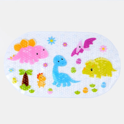 Bath Mat Non Slip Kids Dinosaur PVC Strong Suction Rubber Shower Bathtub Mat - 4