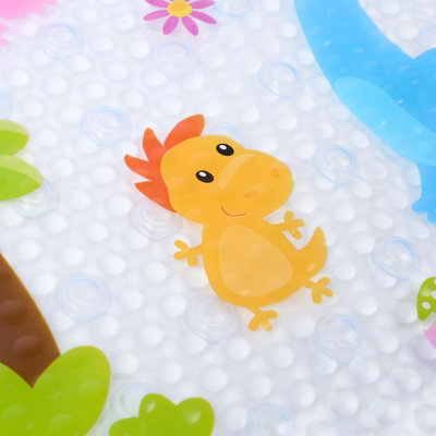 Bath Mat Non Slip Kids Dinosaur PVC Strong Suction Rubber Shower Bathtub Mat - 5
