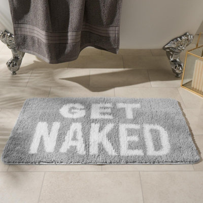 Bath Mat Non Slip Soft Get Naked Shower Textured Absorbent Bathroom Rug - 3