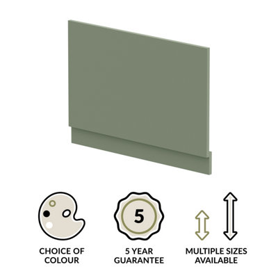 Bath MDF End Panel & Plinth - 800mm - Satin Green - 3
