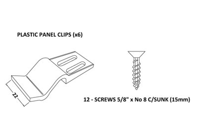 Bath Panel Clips and Screws- Pack of 6 - Balterley