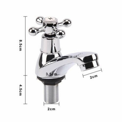 Bath pillar taps chrome finish hot and cold taps - 3