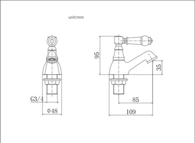 Bath Pillar Taps Pair Twin Tub Taps Traditional Two Holes Chrome Hot ...