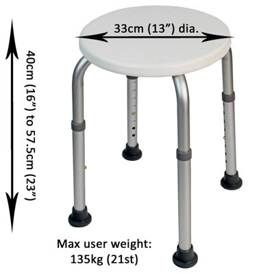 Bath/Shower Stool Adjustable Non-Slip Disability Chair - 7