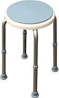 Bath & Shower Stool with Rotating Seat - Waterproof, Rust Resistant & Height Adjustable Mobility Aid Stool with Non-Slip Feet