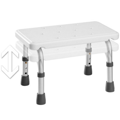 Bath step with adjustable legs - white