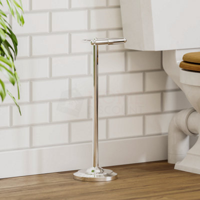 4 Rolls Storage - Free Standing Toilet Paper Holder Stand (Gold
