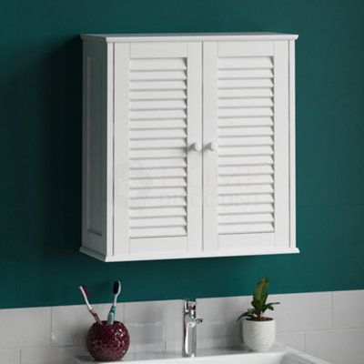 Bath Vida Liano White 2 Door Bathroom Wall Cabinet