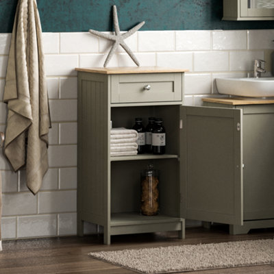 Bath Vida Priano Grey 1 Door 1 Drawer Freestanding Bathroom Cabinet