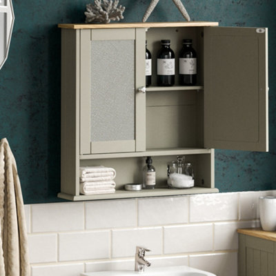 Bath Vida Priano Grey 2 Door Mirrored Bathroom Wall Cabinet With Shelf