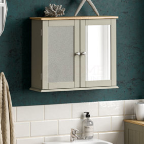 Bath Vida Priano Grey 2 Door Mirrored Bathroom Wall Cabinet