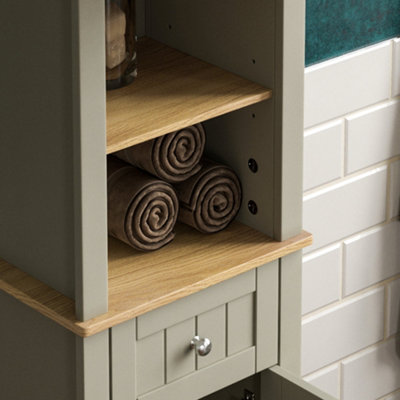 Vida Bathroom Priano 1 Door 2 Shelf Tall Cabinet