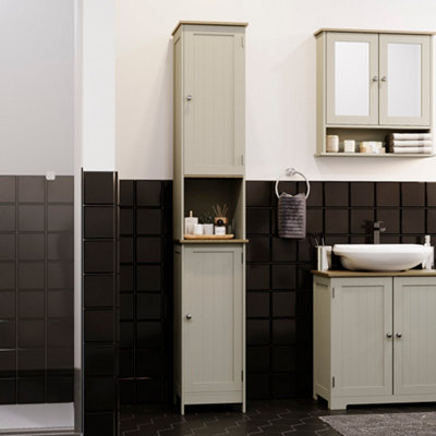 Bath Vida Priano Grey 2 Door Tall Bathroom at B&Q
