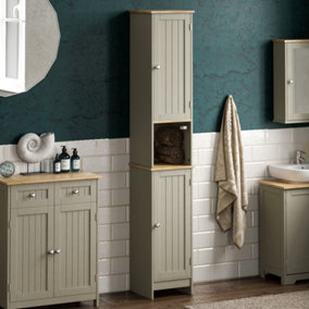Bath Vida Priano Grey 2 Door Tall Bathroom Cabinet