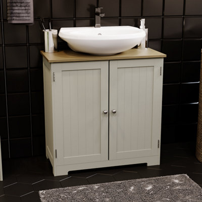 Bath Vida Priano Grey 2 Door Under Sink Bathroom Cabinet Freestanding Under  Basin Storage