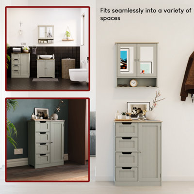 Bath Vida Priano Badkamerkast Opbergkast Vloerstaande Tallboy Unit, Wit