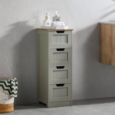 Bath Vida Priano Grey 4 Drawer Freestanding Bathroom Cabinet Unit