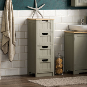 Bath Vida Priano Grey 4 Drawer Freestanding Bathroom Cabinet Unit