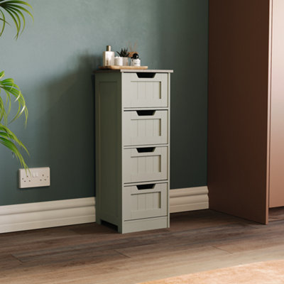 Bath Vida Priano Grey 4 Drawer Freestanding Bathroom Cabinet Unit