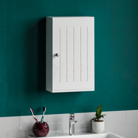 Bath Vida Priano White 1 Door Bathroom Wall Cabinet