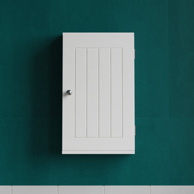 Bath Vida Priano White 1 Door Bathroom Wall Cabinet