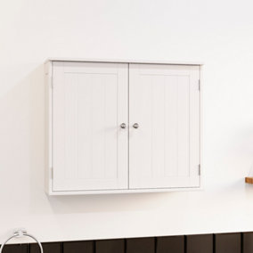 White Corner Wall Mount Cabinet Single Door Bathroom Sink