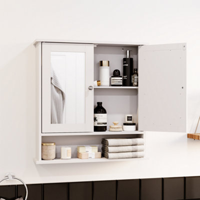 Mirrored shelf deals wall unit