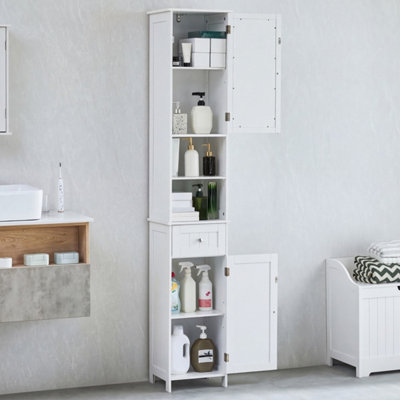 Bath Vida Priano White 2 Door Tall Bathroom Cabinet With Mirror