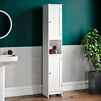 Bath Vida Priano White 2 Door Tall Bathroom Cabinet
