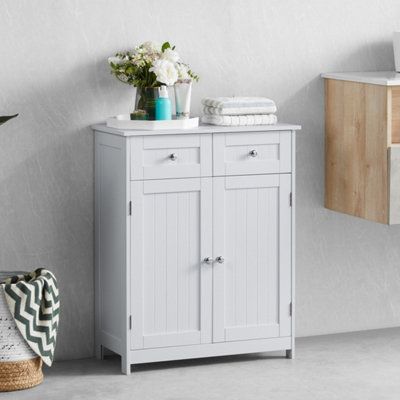 Bath Vida Priano Badkamerkast opbergkast vloer staande houten Tallboy unit, wit