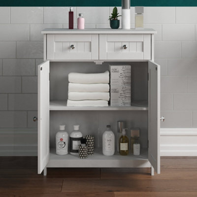 Bath Vida Priano Under Sink Bathroom Cabinet Floor Standing Storage  Cupboard Basin Unit, White