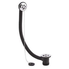 Bath Waste with Overflow, Poly Plug & Ball Chain, for Baths up to 5mm - Chrome - Balterley