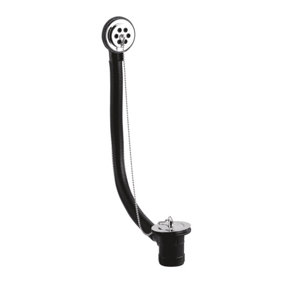 Bath Waste with Overflow, Poly Plug & Ball Chain, for Baths up to 5mm Thick - Chrome - Balterley