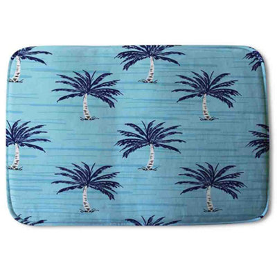 Bathmat - Palm Trees on Blue (Bath mats) / Default Title | DIY at B&Q