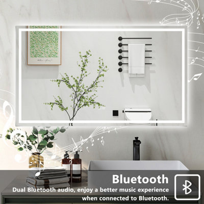 Bathroom 3 Colors Backlit LED Mirror 1600x800mm with Bluetooth Shaver ...