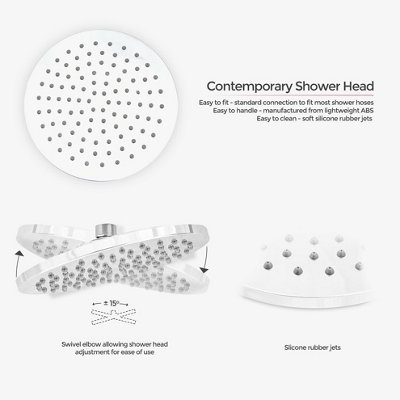 Bathroom 3 Dial 3 Way Concealed Round Thermostatic Shower Mixer Valve Chrome - 5