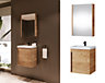 Bathroom 500mm Vanity Unit Set Sink Basin Mirror Cabinet Wall Storage Oak Avir