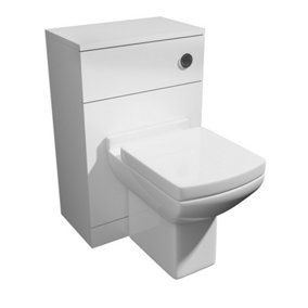 Bathroom 500mm WC Unit Set - White - (Innocent) Includes Squared Toilet Seat with Matching Pan